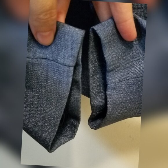 Vintage Blazer Blue Cropped Lightweight Embellished Collar Lined One Button - Picture 6 of 11